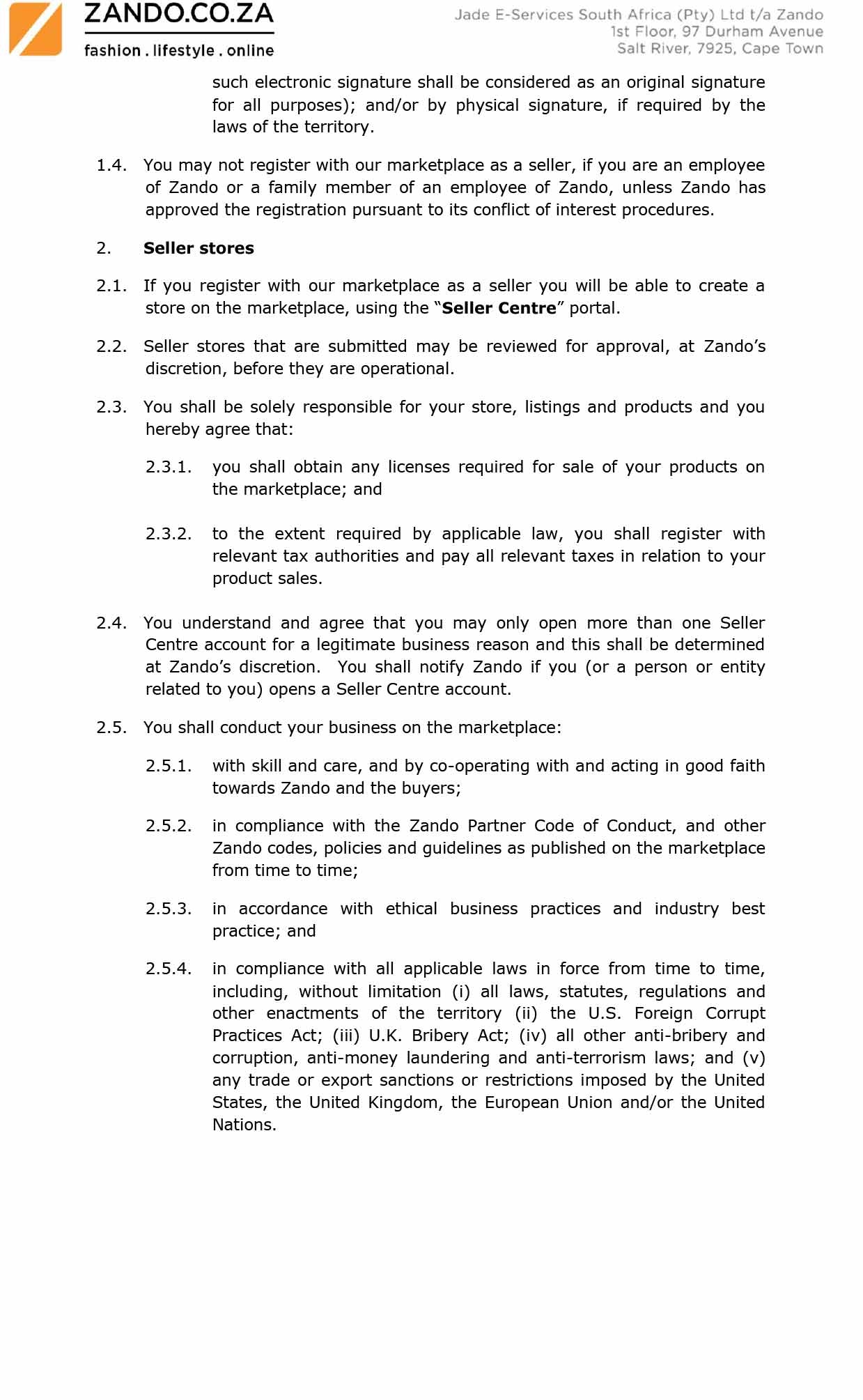 Marketplace Seller Agreement - Seller Center