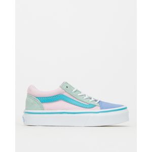 pink and white vans or grey and teal