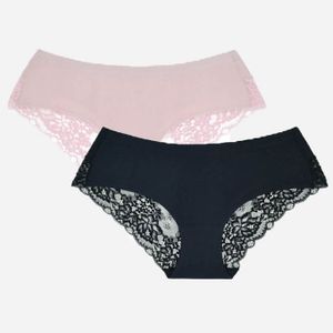 2 Pack Amila Silky Seamless Lace Underwear - Pink and Black, Shop Today.  Get it Tomorrow!