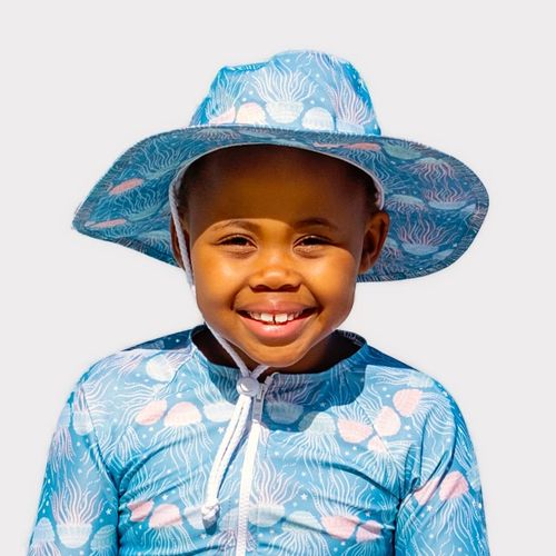 Kids Sun Hat - Wide-Brimmed - UV - Jelly Fish print Just Jump, South  Africa
