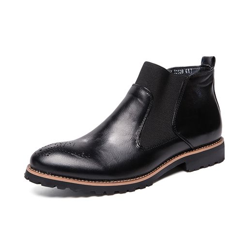 Slip on Mens High Top Formal Office Business Leather Ankle Boots Bazics ...