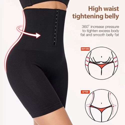 High Waist Elastic Tummy Control Waist Slimming Body Shaper Shorts Black  TruVon, South Africa