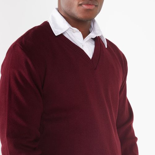 Highland Brook JRI202 L/S V-Neck Pullover Jersey - Maroon Global