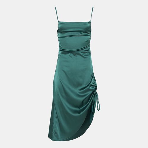 Ruched Strappy Satin Dress Green Cool Girl | South Africa | Zando