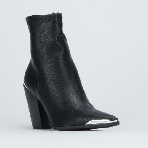 black pu ankle boots
