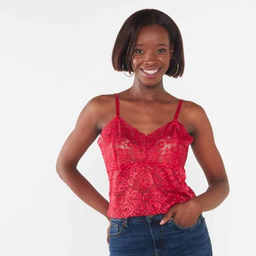 Lace Bustier Cami - Red Yarin Amram, South Africa