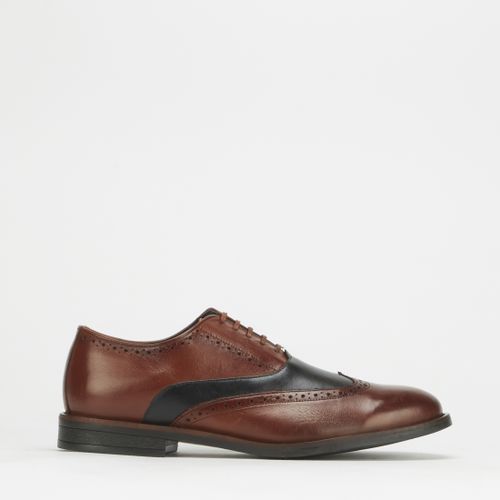 Ambassador Lace-Up Wing-Cap Genuine Leather Formal Shoe Brown/Navy Bata ...