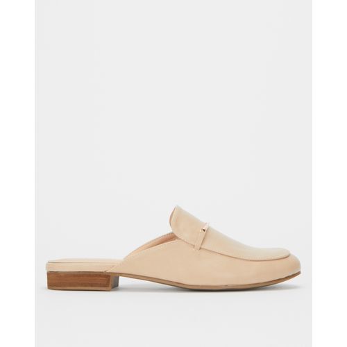 gold slip on mules