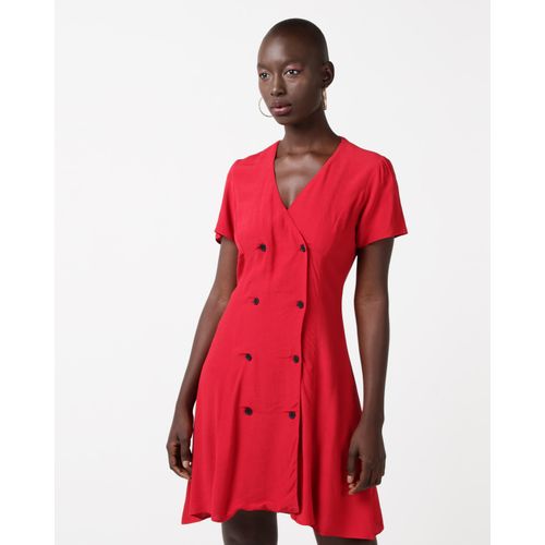 Double Breasted Tea Mini Dress Red New ...