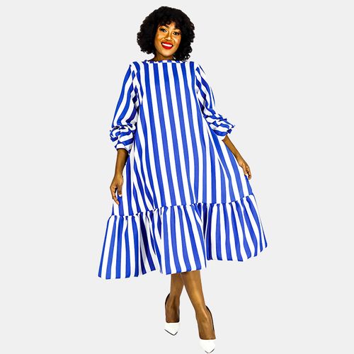 Kundai Blue Stripe Dress Africa Fashion House | South Africa | Zando