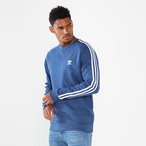 adidas originals three stripe sweatshirt in blue