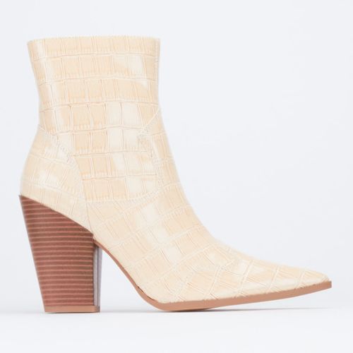 tan patent ankle boots
