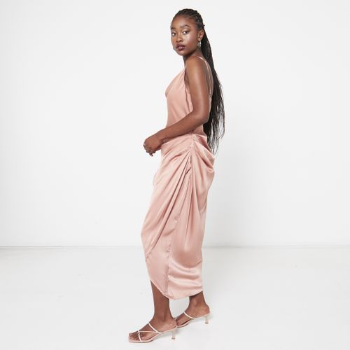 Dusty pink crepe dress - Fashion Designer
