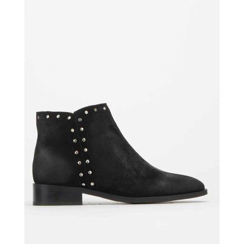 black suede studded chelsea boots