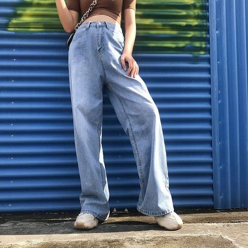 Ladies High-waist Baggy Jeans, Light Blue JAVING | South Africa | Zando