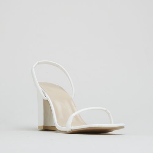 ALDO Fiolla Leather Heeled Sandals in White | Lyst