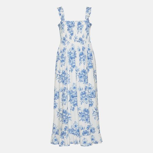Real Printed Woven Frill Strappy Maxi Dress Blue Pick n Pay | South ...