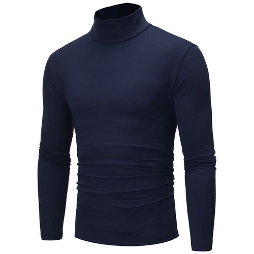 Men's poloneck long-sleeved sweatshirt Blue Generic | Price in South ...