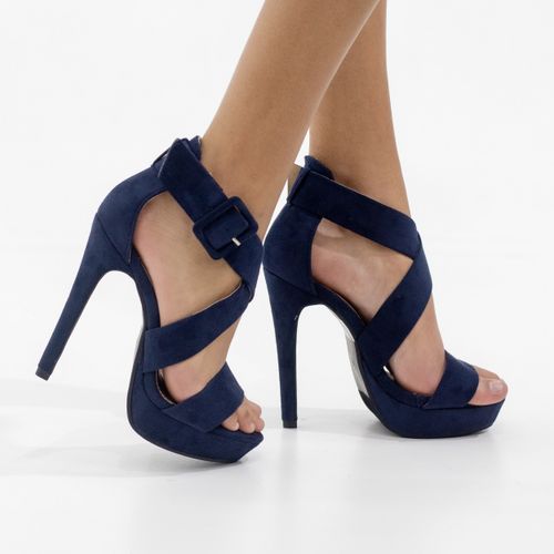 Cake 13Cm High Heel Micro Fibre Sandal Navy 8 LaMara Paris | South ...