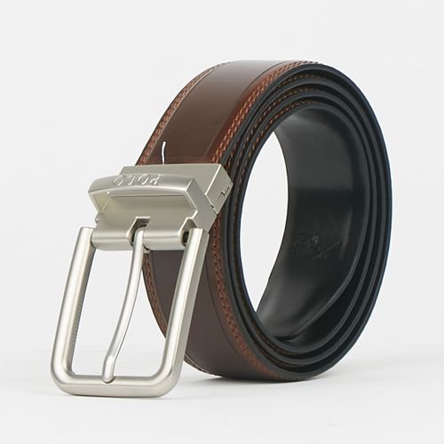 Mens Perry Black / Brown Reversible Coated Leather 35Mm Polo Belts ...