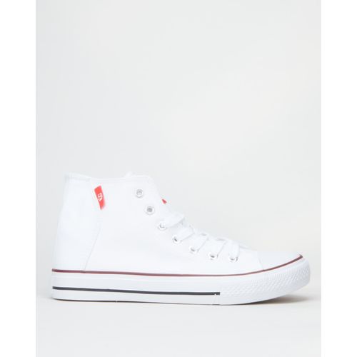 Ladies High Canvas Sneakers White KG 