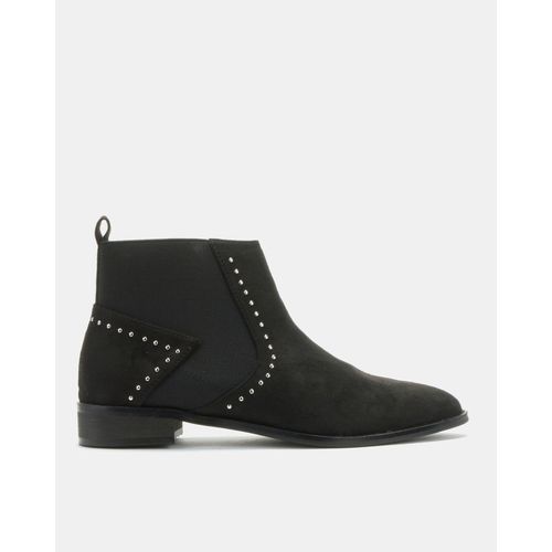 black suede studded chelsea boots