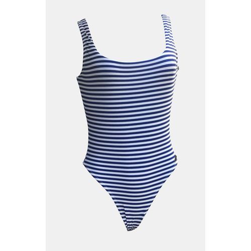 Square Neckline One Piece Swimsuit, Blue and White Stripe LLYLA | Price ...