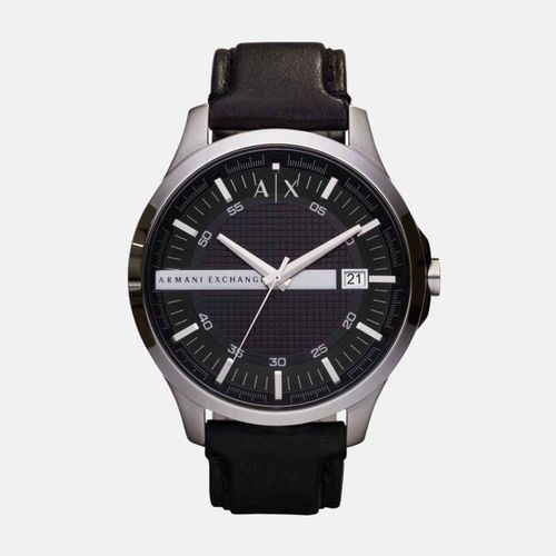 Black Face Leather Strap Watch Black Armani Exchange | Price in South ...