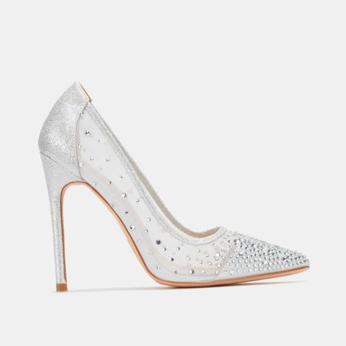 white bling heels