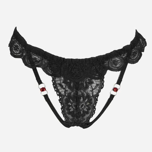 Lace Thong 2 Set Black & Burgundy Emadee, South Africa