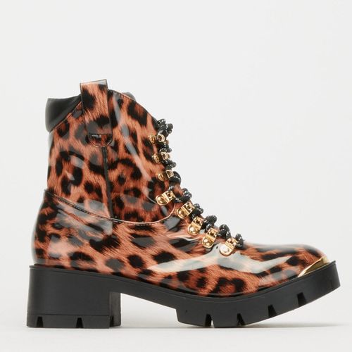 leopard short boots