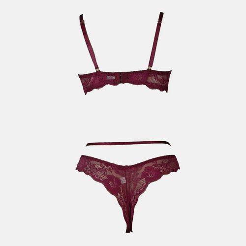 rouge lace back maroon panty – Our Bralette Club