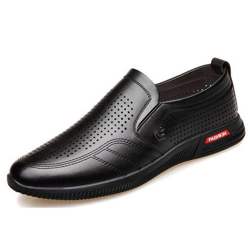 Men's Breathable Leather Shoes Black Generic | South Africa | Zando