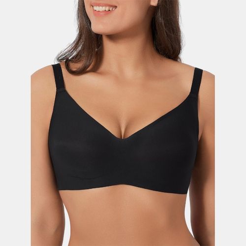 Seamless Wireless Barely-There Bra Black Pear Shapewear