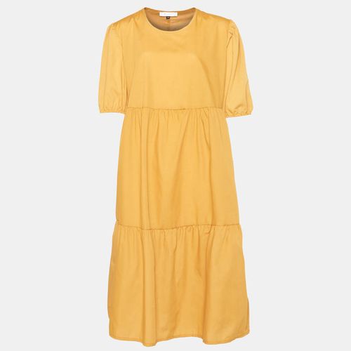 Crew Neck Tirred Woven Midi Dress in Tobacco Black Peony | South Africa ...