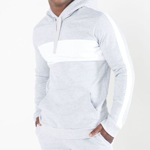 X Levels Brushed Cotton Pullover Stripe Hoodie Grey/White Level | South ...