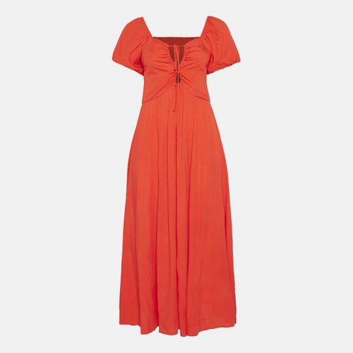 Eva Dress With Strappy & Sleeve Detail A Line Maxi Dress Coral Me & B ...