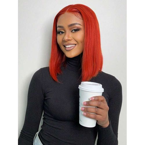 Glueless Full Frontal Bob Wig Orange Ginger Color Virgin Human Hair South Africa Zando 9399