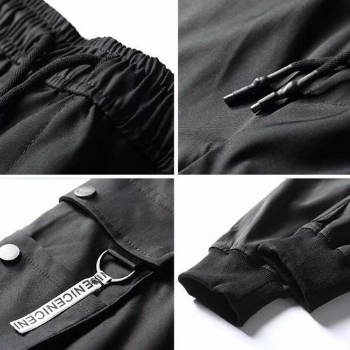 Benchmark Men's Simon Jersey Classic Cargo Trousers, Black