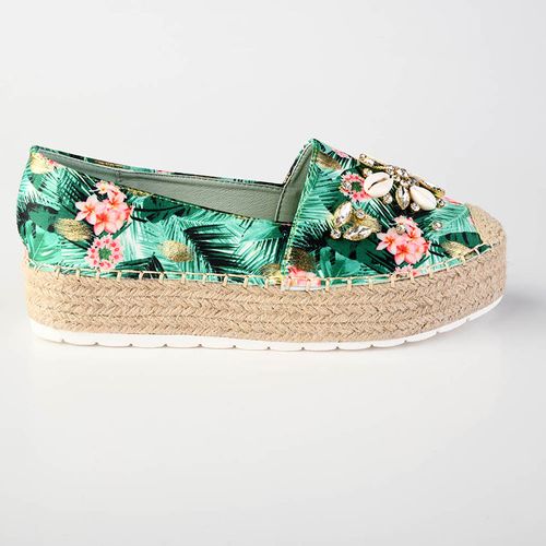 Mina Slip On Espadrilles Green Madison 