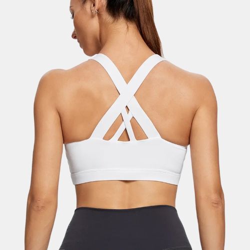Women's High Support Padded Sports Bra White Livv Activewear, South Africa