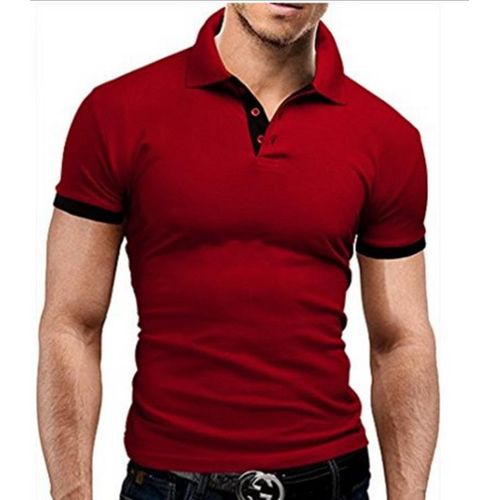 Men's casual polo collar t-shirt red Generic | South Africa | Zando
