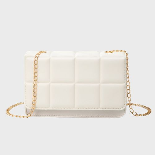 Chain Link Quilted Shoulder Bag White Yemlays | South Africa | Zando