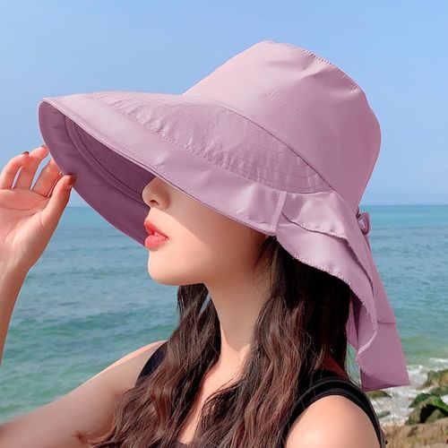 Women Summer Neck Protection Sunscreen Hat 8062 Purple Bazics, South  Africa