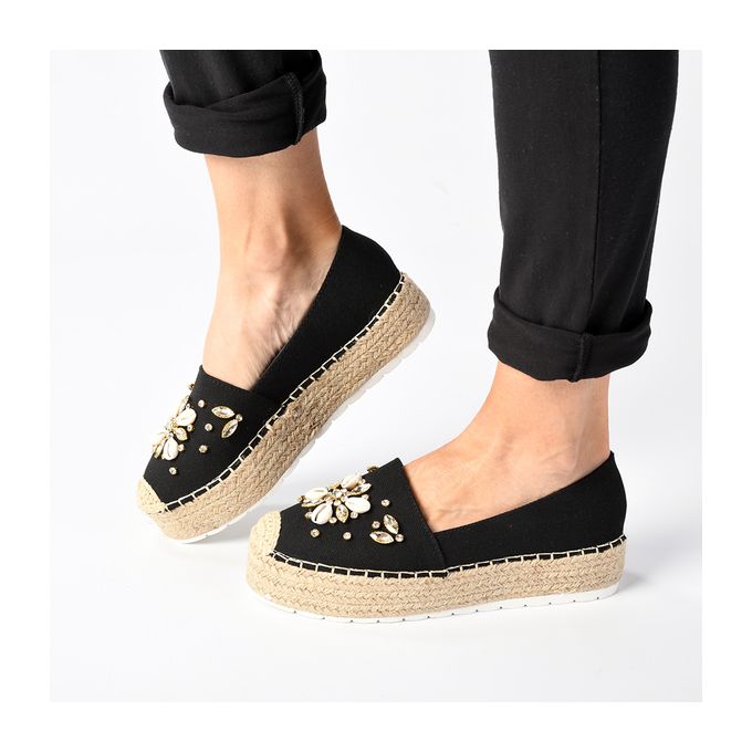 black slip on espadrilles