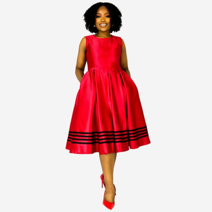 Kundai Red Xhosa Dress Africa Fashion House | South Africa | Zando