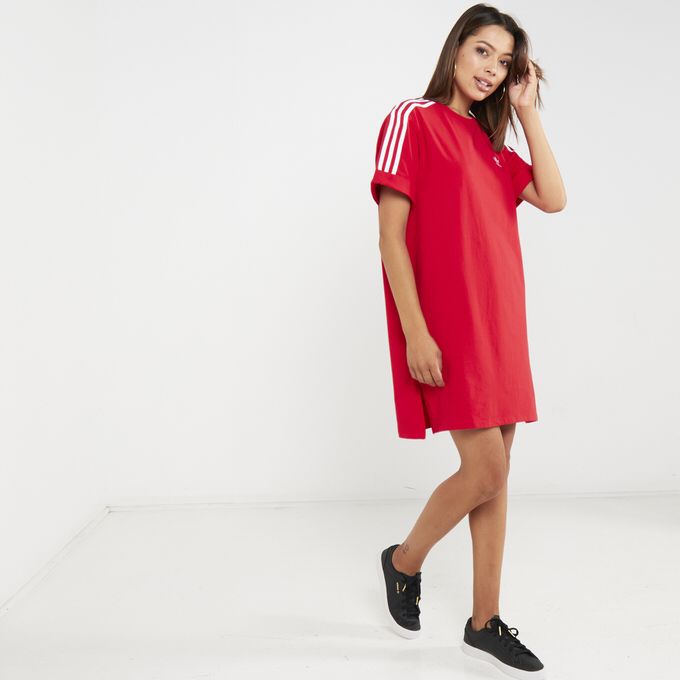 Originals W 3 Stripe Tee Dress Red adidas | Price in South Africa | Zando