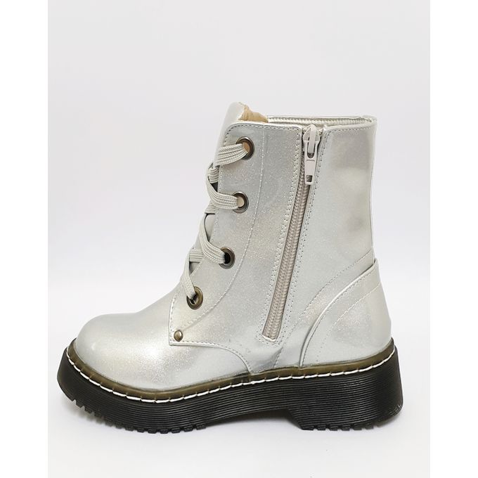 Combat Boot - Shimmer Silver Anjo Couture | South Africa | Zando