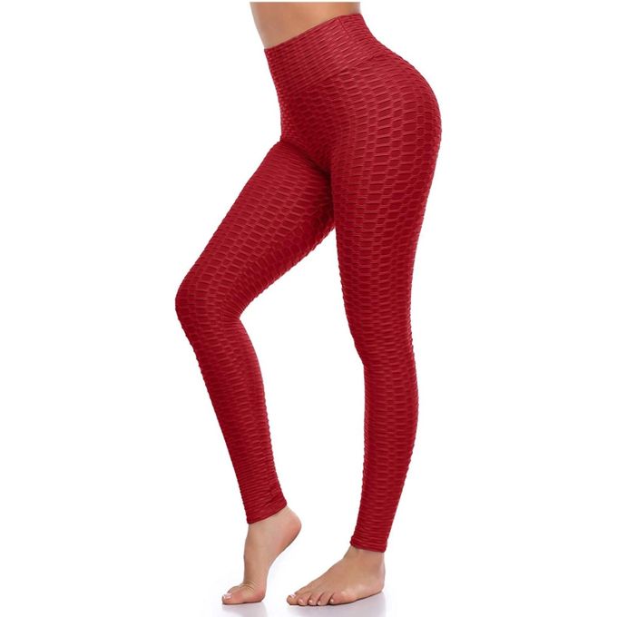 Honeycomb Anti-cellulite compression leggings Yoga Pants - Burgundy ...