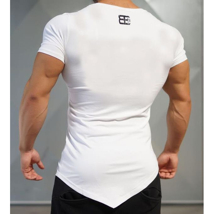 Men's casual Short sleeve Muscle T-shirt white Generic | Price in South ...
